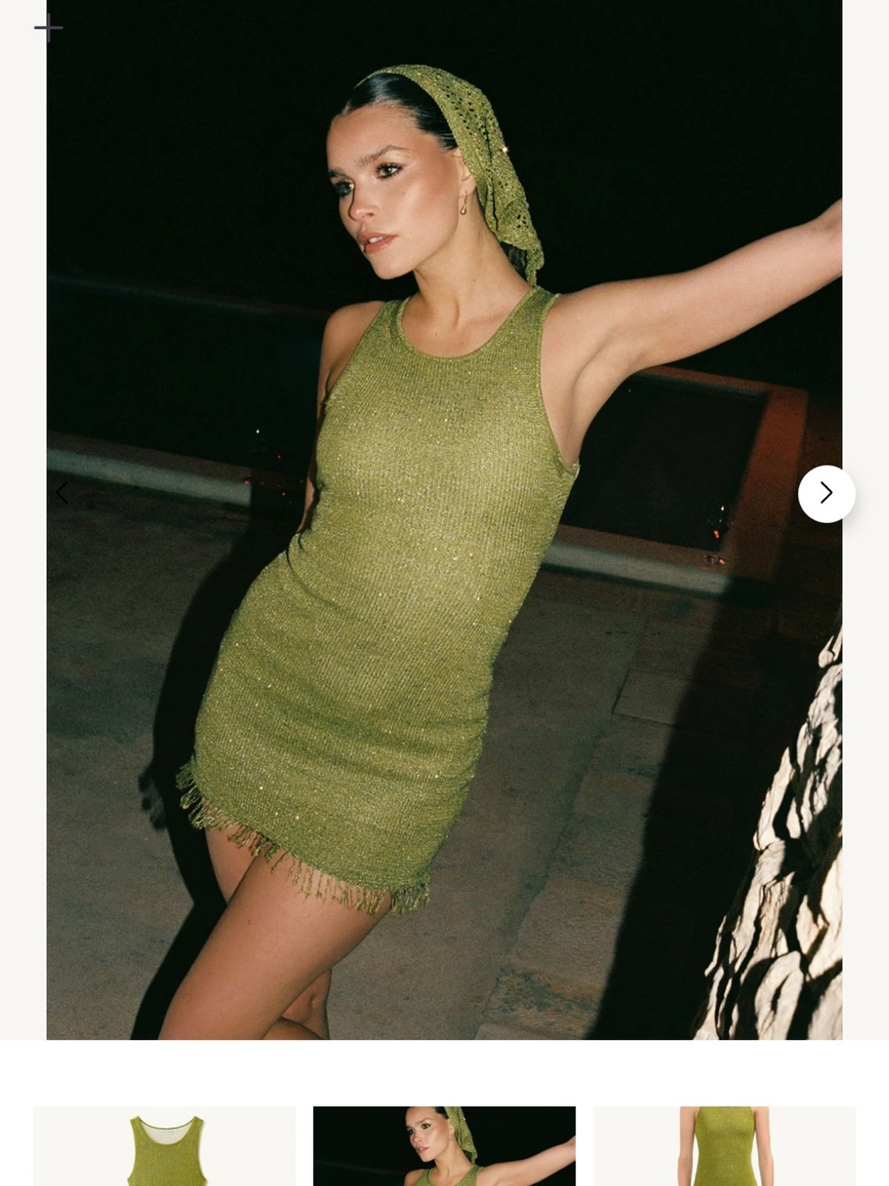 Asta Resort Natalia Mini Dress - Olive Oil Sequin